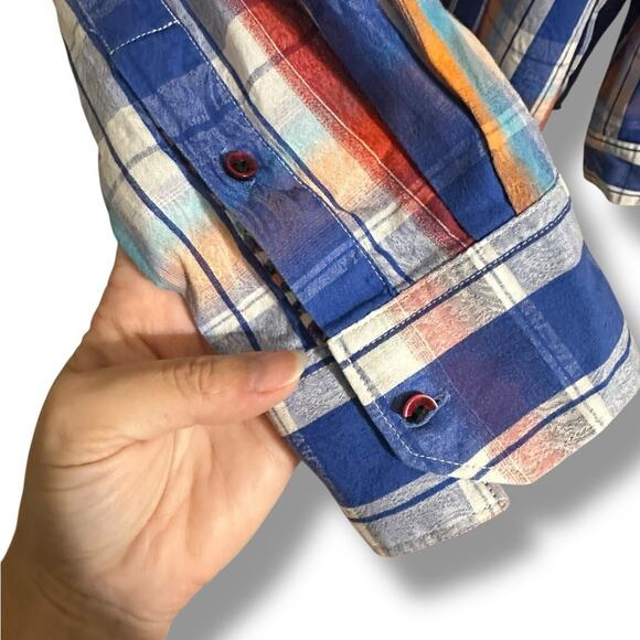 Robert Graham Alaska woven check print Casual Button Down Shirt XXL - Picture 8 of 15